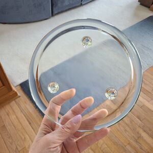 Vintage Libbey Legendary Clear Glass 7.5" Elegant Cupcake Candle Plate Platter
